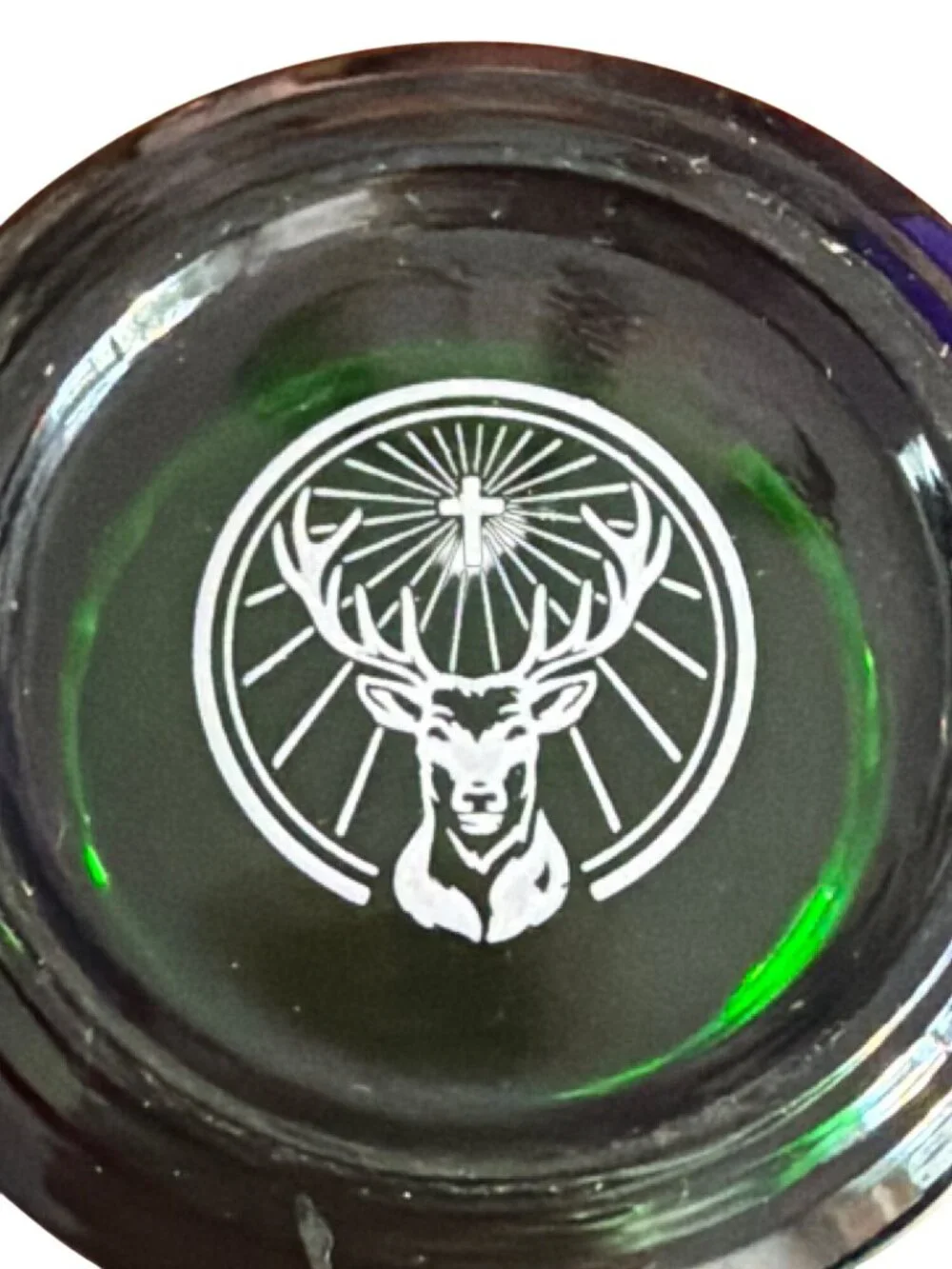Jägermeister Green Glass 1 fl. oz. Shot Glass With Embossed Logo & Deer Head